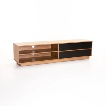 Vividitto - Jicama 180cm  2 Drawer TV Unit - Wild Oak/Black