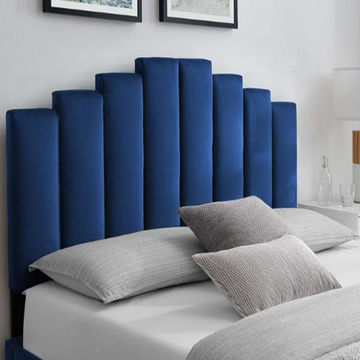 Cahya Steps Panel Headboard Blue Double