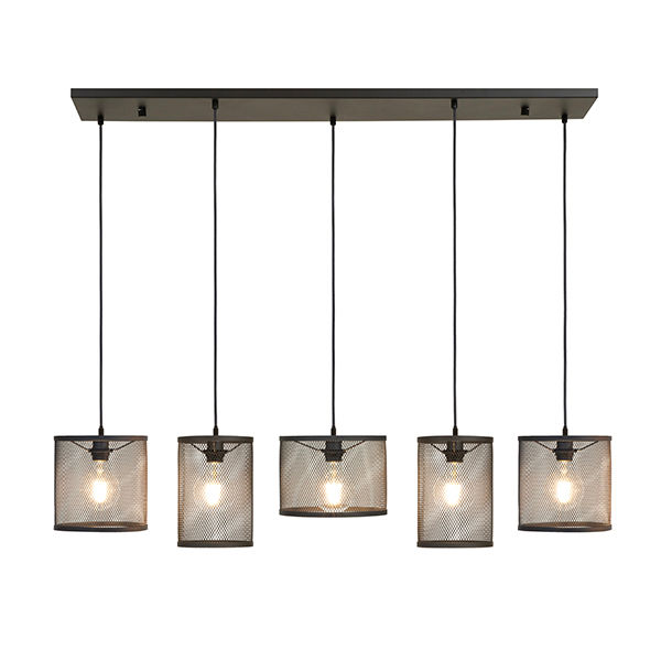 The Lighting Warehouse - Pendant Vikander 5lt Bar Black