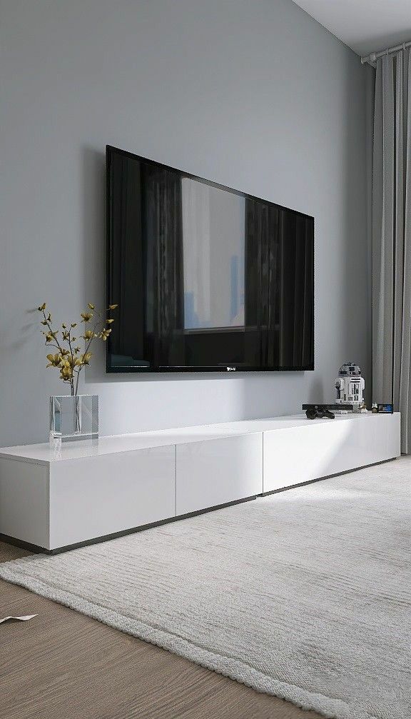 Free Standing White TV Stand