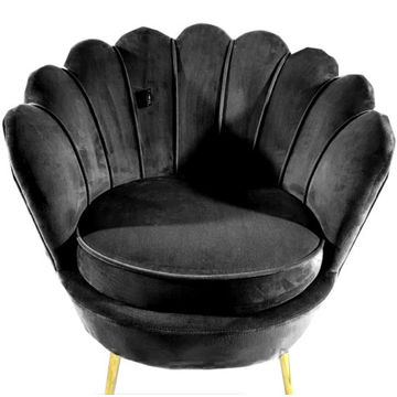 Tulip Sofa Chair Gold Legs - Black