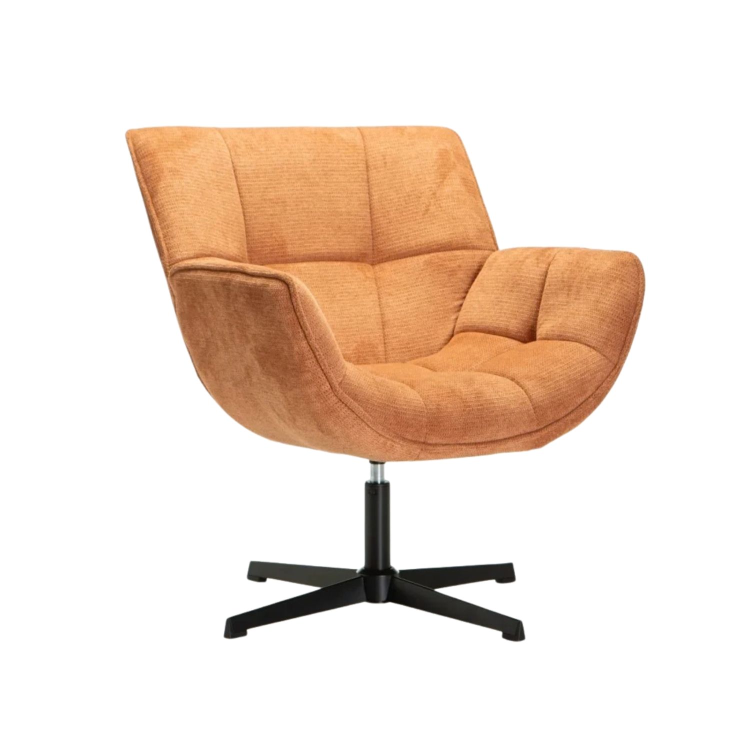 Tufted Fabric Swivel Occasional Chair - Rust