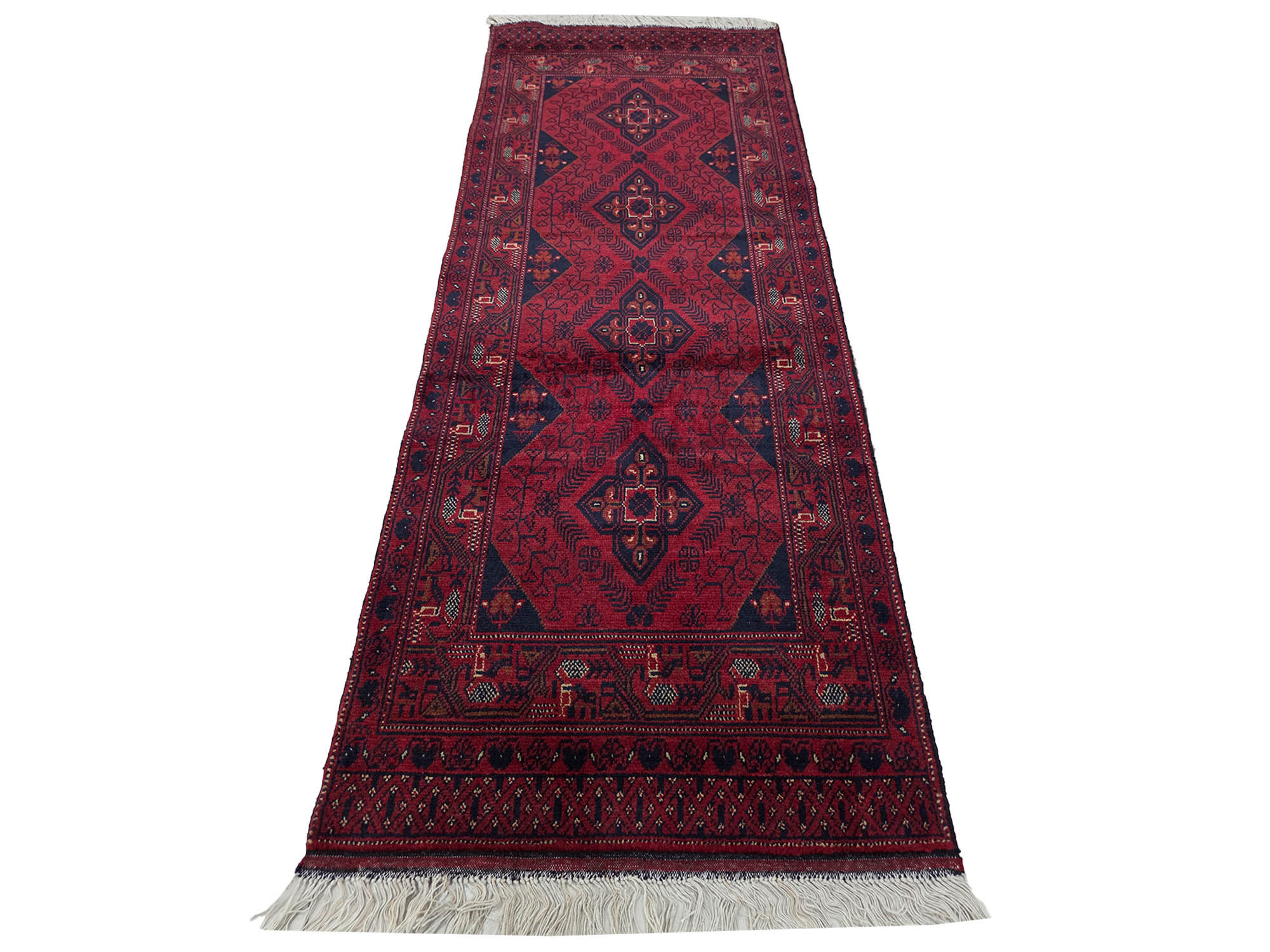2 Metre Handknotted Afghan Turkman Runner - 202 x 80 CM