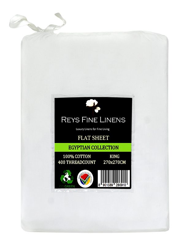 Rey's Fine Linen - Egyptian Collection - Flat Sheet-Optical White-King(01 Pc Pack)