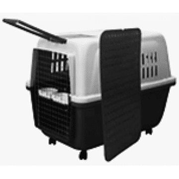 PET AIR CARRIER CONTAINS THE PLATE & WHEELS (ALL IN BLACK COLOUR) 81 X 57 X 60 CM
