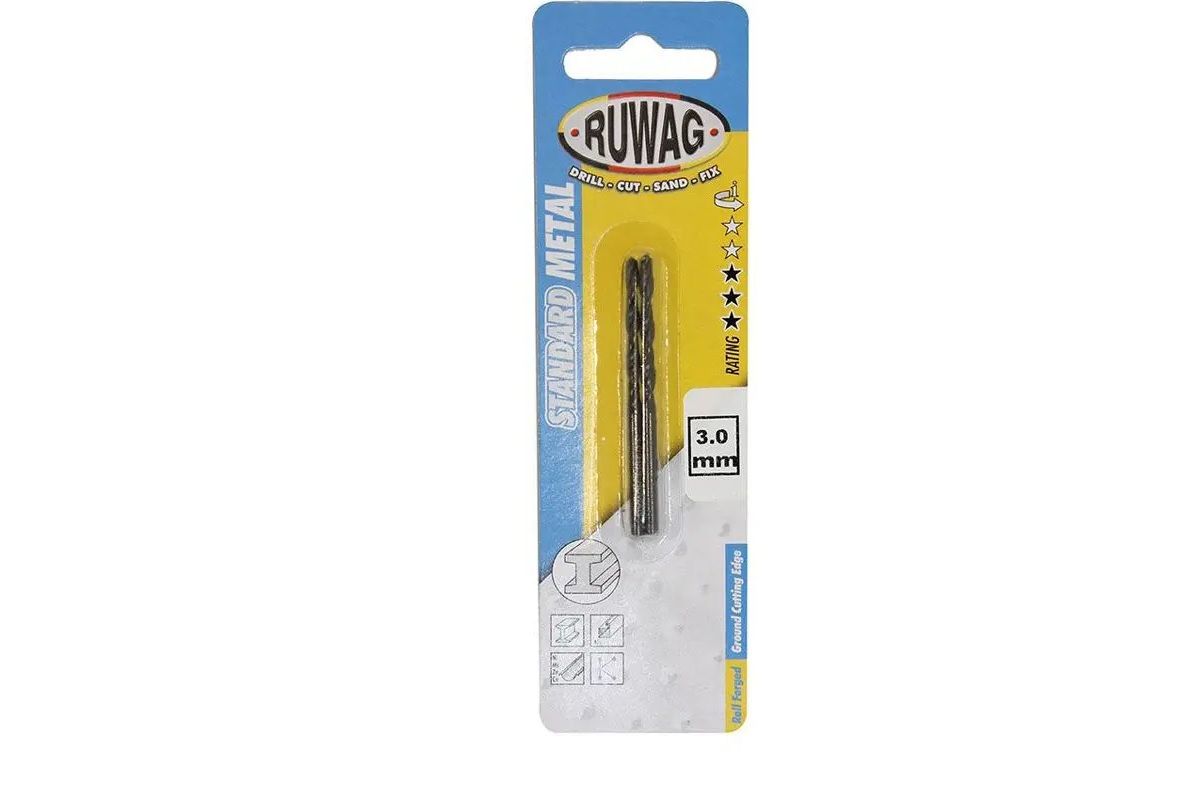 Metal Drill Bit, Ruwag, 3.0mm, 2 Pieces (4 pack) BY WOODLY