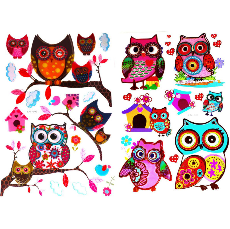 Kids 5D Wall Art Stickers Owl - 2-Pack Bundle - Option 3