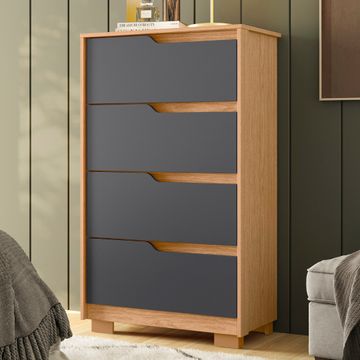 Sole Chest of Drawer Dresser Nature/Titanium
