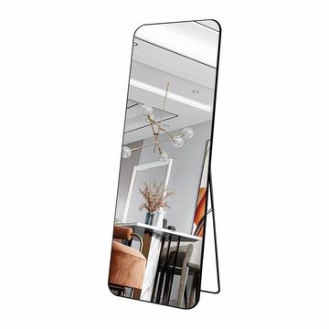Rectangle Aluminum Framed Freestanding or wall Mounted 168cm*62cm Glass Mirror 968SB Black