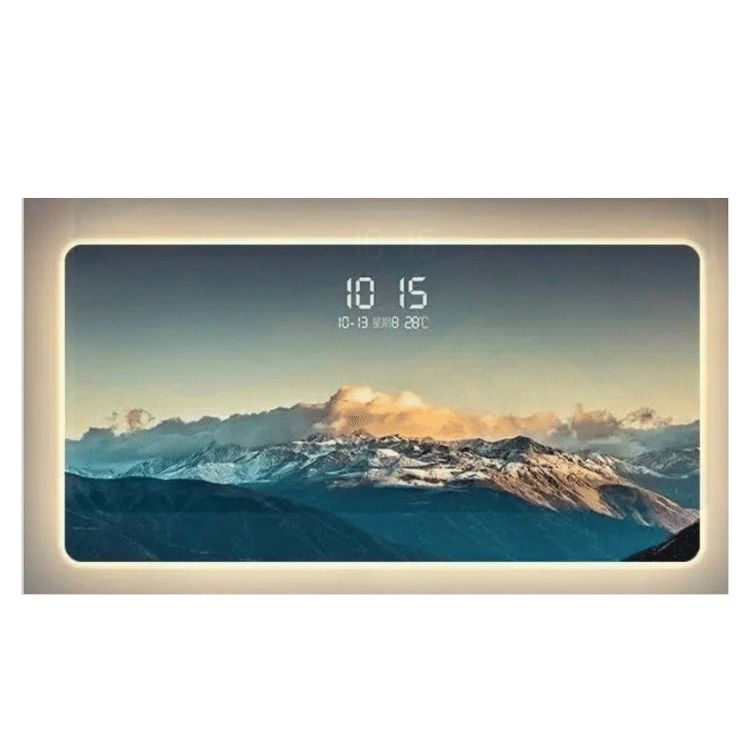 LED Frameless Vanity Mirror with Time & Temp Display