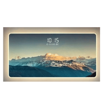 LED Frameless Vanity Mirror with Time & Temp Display