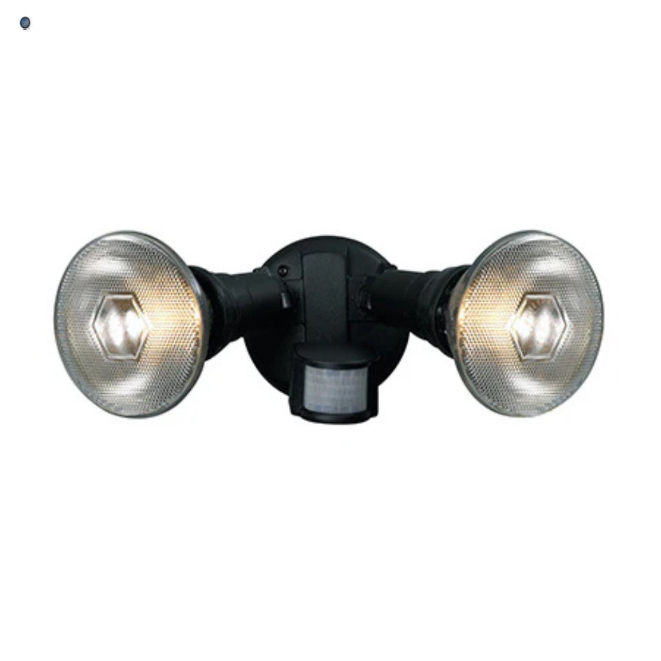 Spotlight Outdoor Wall Mount & Sensor Black 2xE27