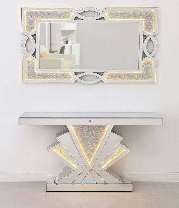 Prestige Home - Lustira LED Mirror and Krystal Console Table Set Combo Special
