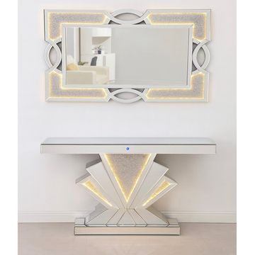 Prestige Home - Lustira LED Mirror and Krystal Console Table Set Combo Special