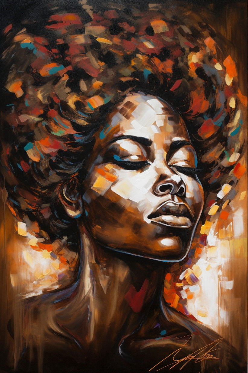 Canvas Wall Art - Abstract Portrait Kaleidoscope Colors - A1505 - [120 x 80 cm]