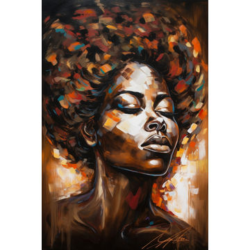 Canvas Wall Art - Abstract Portrait Kaleidoscope Colors - A1505 - [120 x 80 cm]
