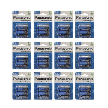 Panasonic Carbon Zinc C 2 Pack Batteries x 1 Box of 12 Packs (R14BE/2BP/12)