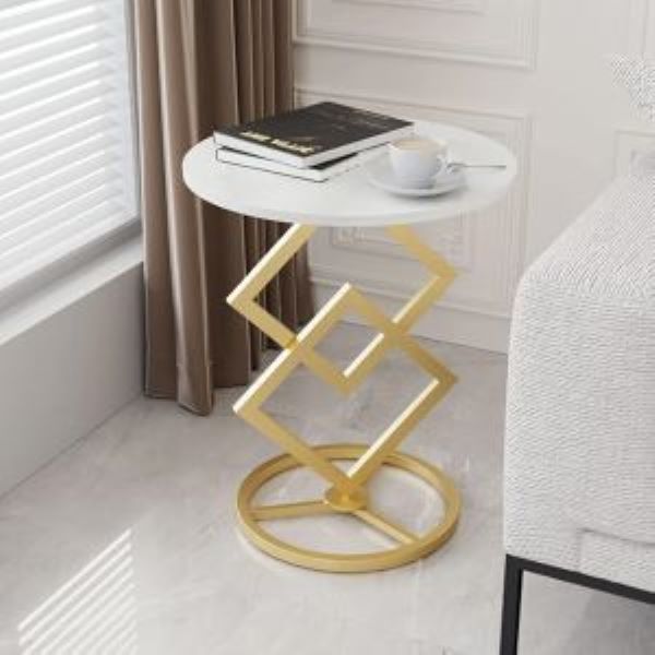 White marble side table