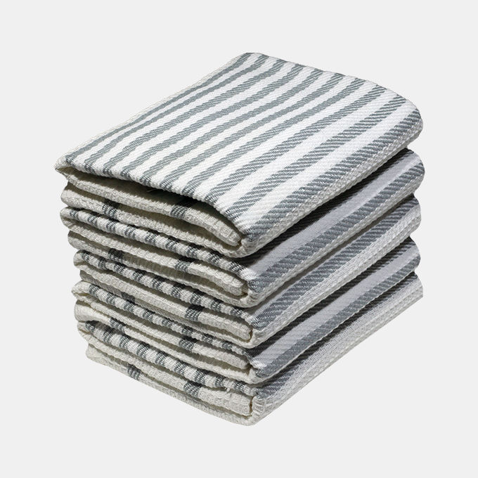 Bunty's Kitchen Towel - Design 2376 - 044x068cms - (05 Pc Pack) - Stripes - Ghost Gray