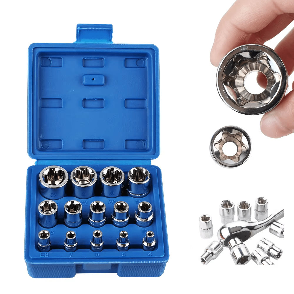 14 Piece Auto Repair Wrench Head Torx Socket Set