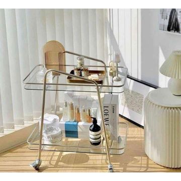 EFURN- Glass & Gold Trolley