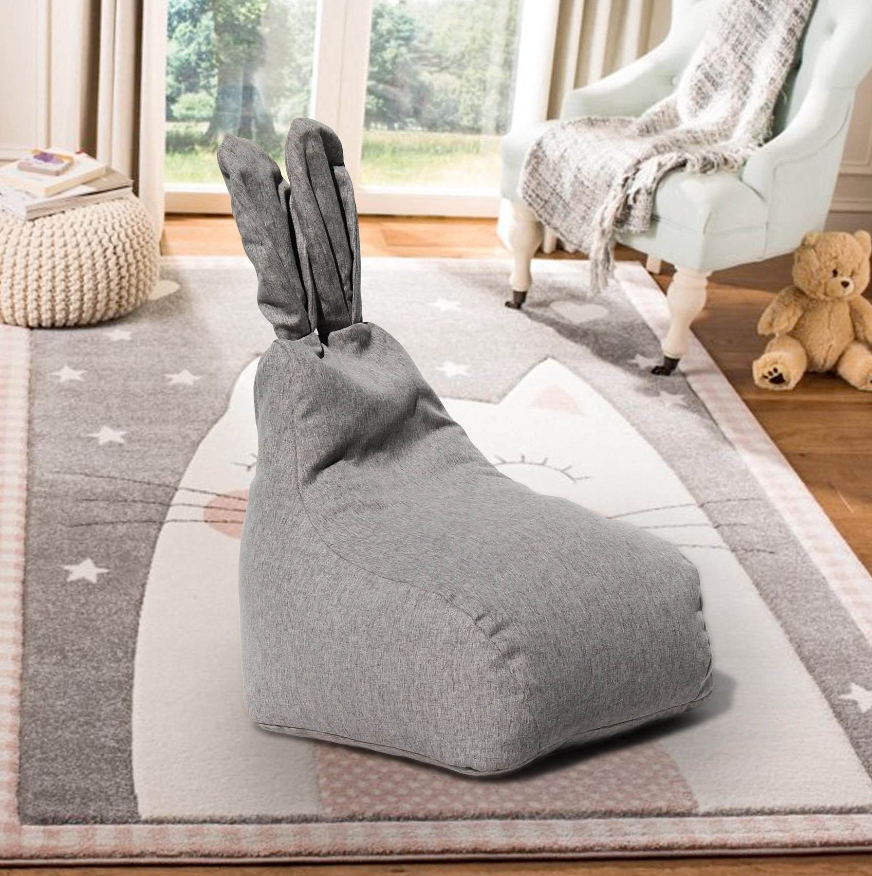 Jeronimo Bunny Bean Bag - Grey