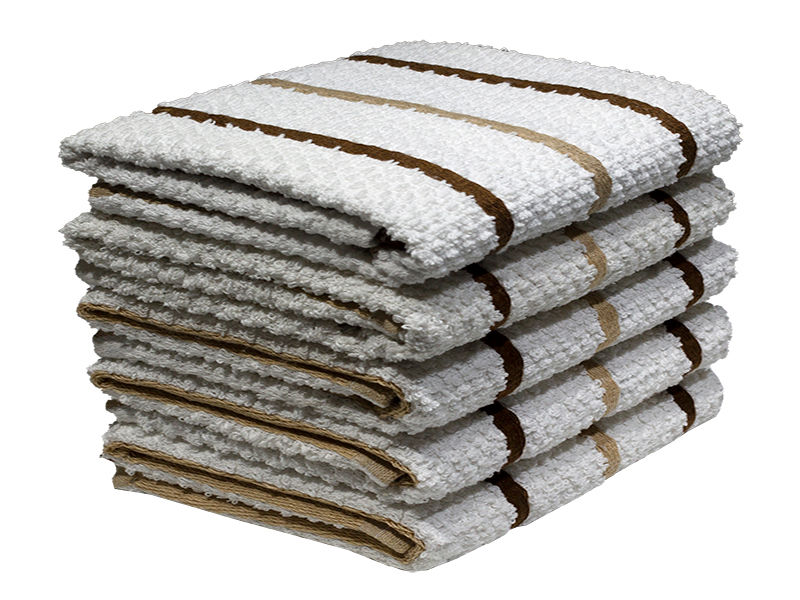 Multipurpose, Easy Fit, Absorbent Kitchen Towel - Design 2328 - 039x059cms - (05 Pc Pack) - Shaggy - Teak