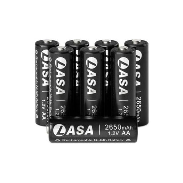 LASA RECHARGEABLE AA BATTERIES 2650MAH HIGH CAP (PACK OF 8)