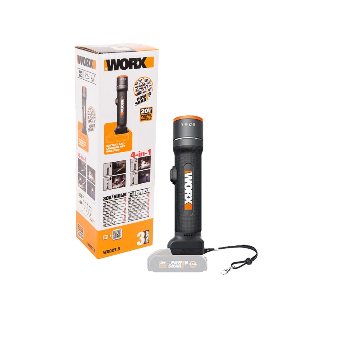 WORX LED 4 Function Lamp / Light/Torch