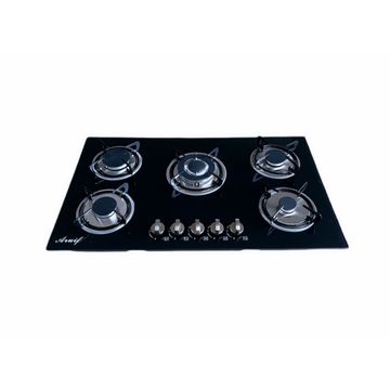 Aruif Built-In Tempered Glass Countertop 5 Burner Gas Hob 880mmx510mm