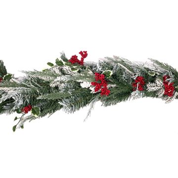 Garland With Berries And Snow 2m