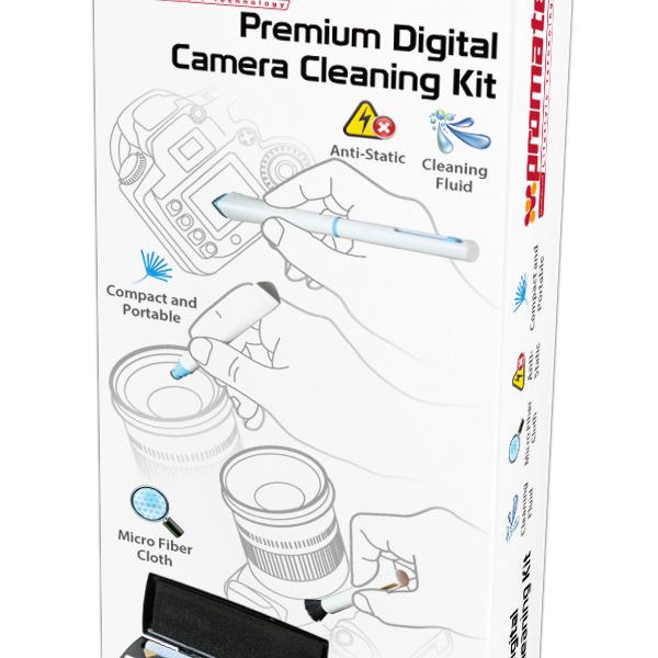 Promate Veep.C Premium Camera Cleaning Kit - 3-In-1 Cleaning Pen, Non-Residual Fluid, Anti-Static Brush, Microfiber Cloth, Portable Case