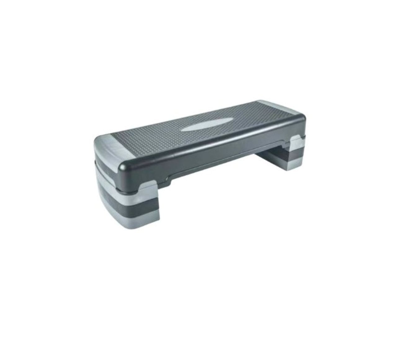 Adjustable Fitness Aerobic Step Platform, 3-Level Height, Grey and Black, Non-Slip Surface
