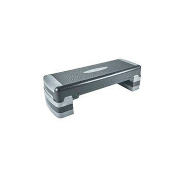 Adjustable Fitness Aerobic Step Platform, 3-Level Height, Grey and Black, Non-Slip Surface