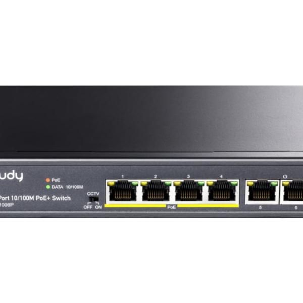 Cudy 6-Port Ethernet Plus 4-Port Gigabit Poe Unmanaged Switch