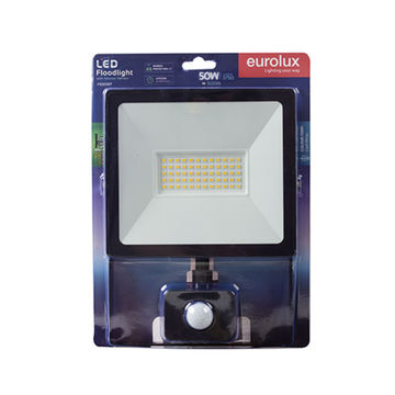 LED 50w Floodlight Black with Sensor Blister