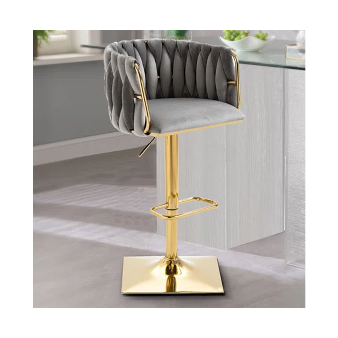 KC FURN-KC FURN-Quinn Swivel,Adjustable Height Bar Stool (Grey)