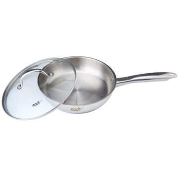 ECO CHEF STAINLES STEEL FRYING PAN WITH GLASS LID