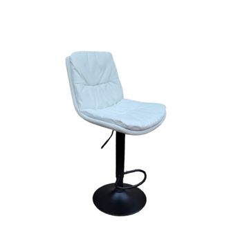 KCW-Soft Padded Perla Black Based Bar Stool - White