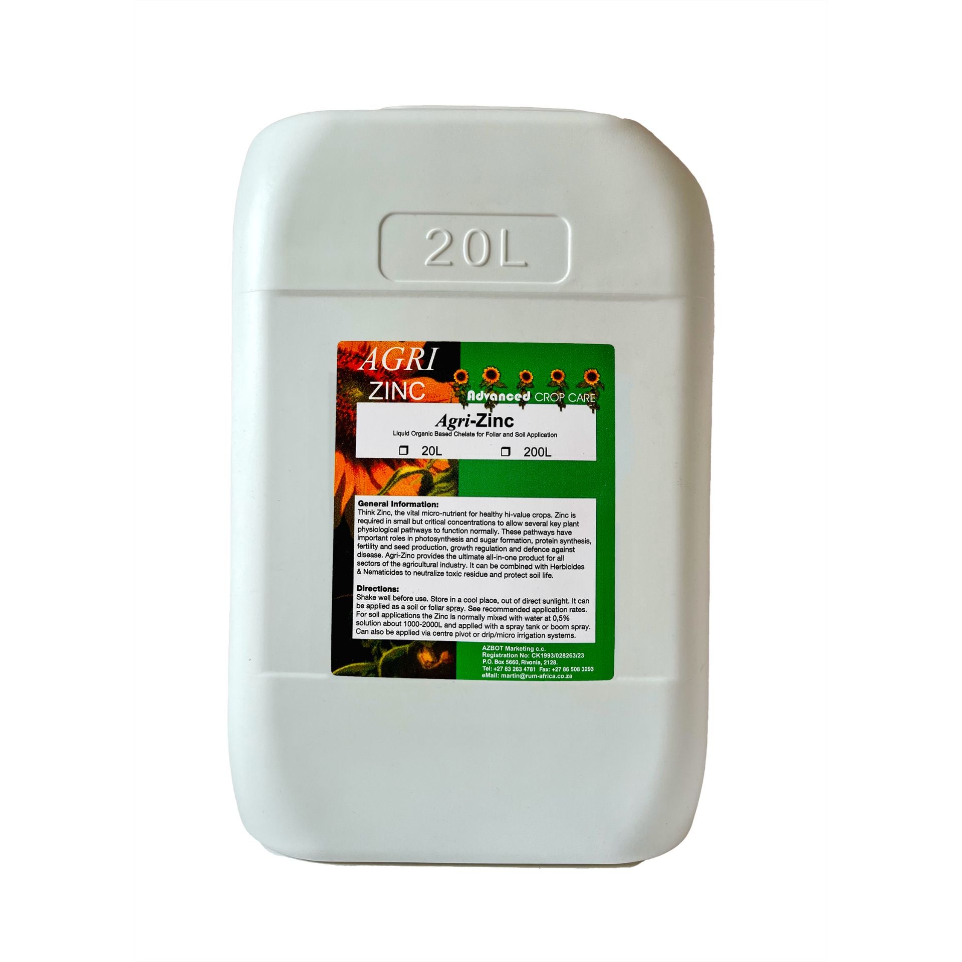 Agri-Zinc Chelate Liquid Organic Fertiliser 20L