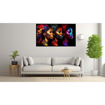 Canvas Wall Art - 3 African Women Painting - B1629 [120 x 80 cm]