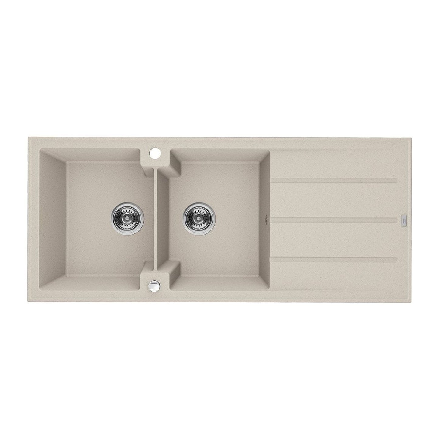 Laveo Canaria 1160 Granite Composite Kitchen Sink 2 Bowl with Drainer - Beige (Beach Sand)