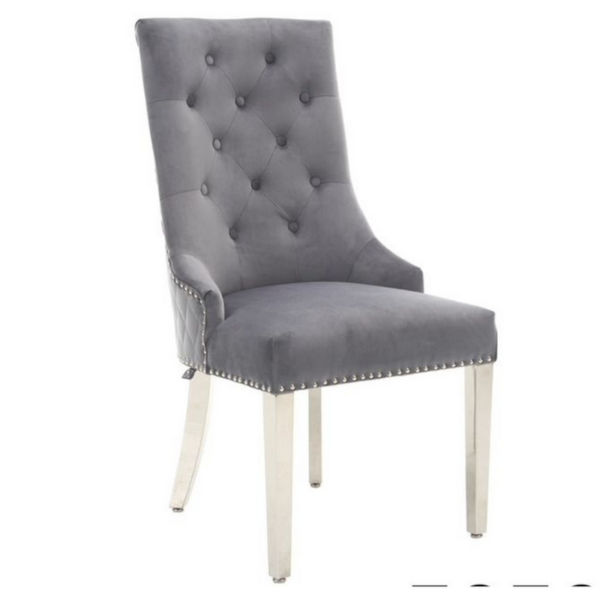 Paula Low Back Dining Chairs Grey/Silver
