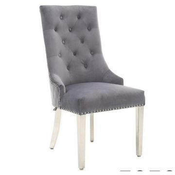 Paula Low Back Dining Chairs Grey/Silver