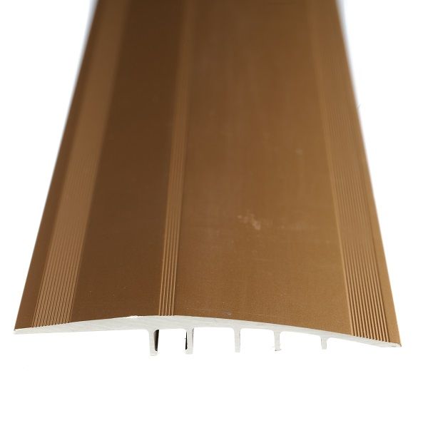 Aluminium Reducer Strip Large Light Bronze Drilled 2500 x 76 Aluminium Door Strip