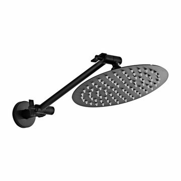 Angle adjustable showerhead kit 8"R Black