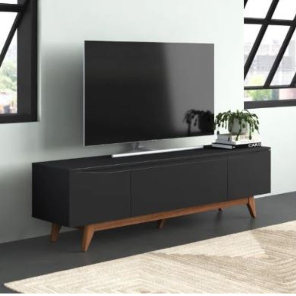Flynt Tv stand 1.8m-Natural w/Black