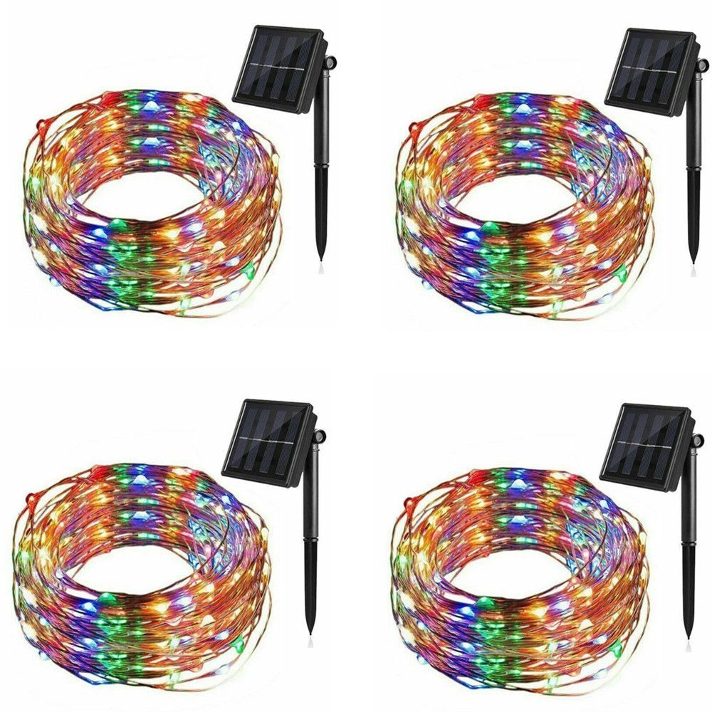 4 x Solar Fairy Lights LED Outdoor String Light Christmas Light -10m - Multi Colour
