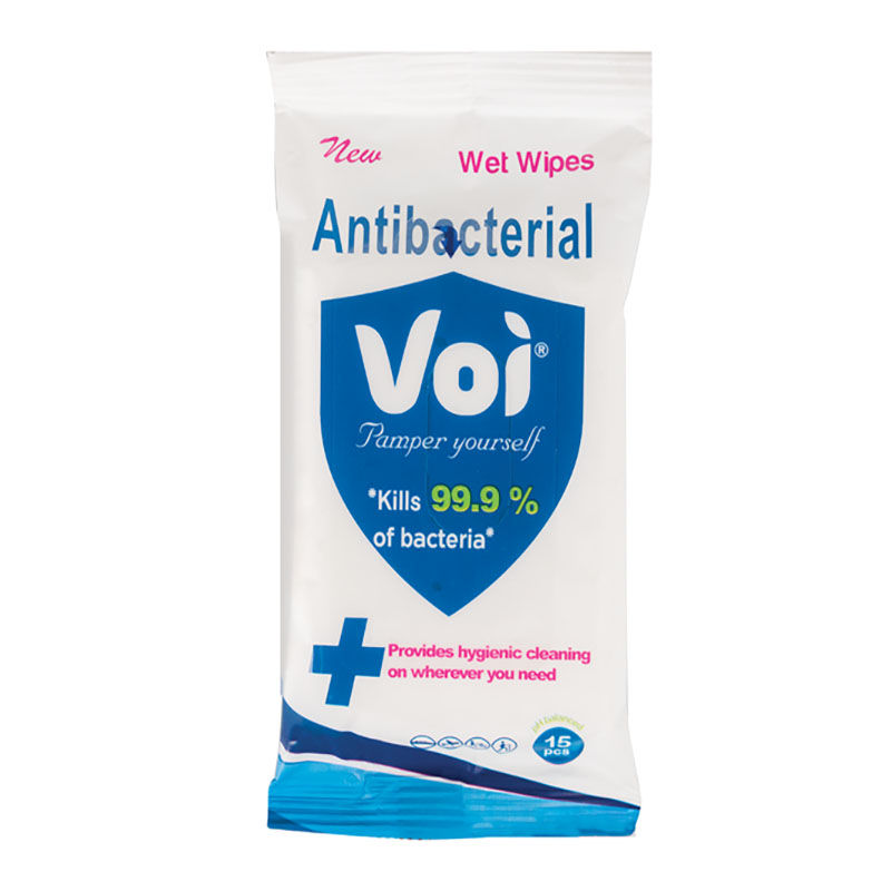 Hand Sanitising Wipes - Antibacterial - White - 15 Pieces - 20 Pack