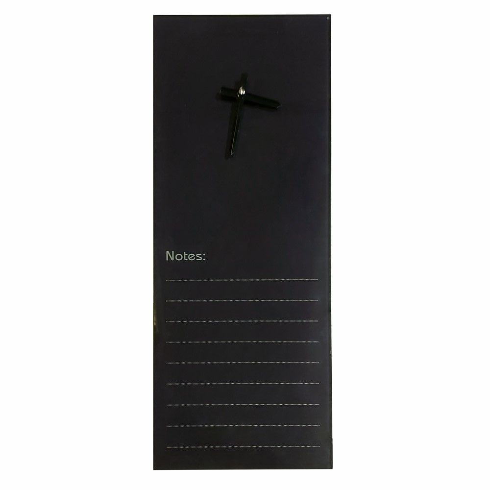 Glass Clock With Notes (200 x 580mm - Black)